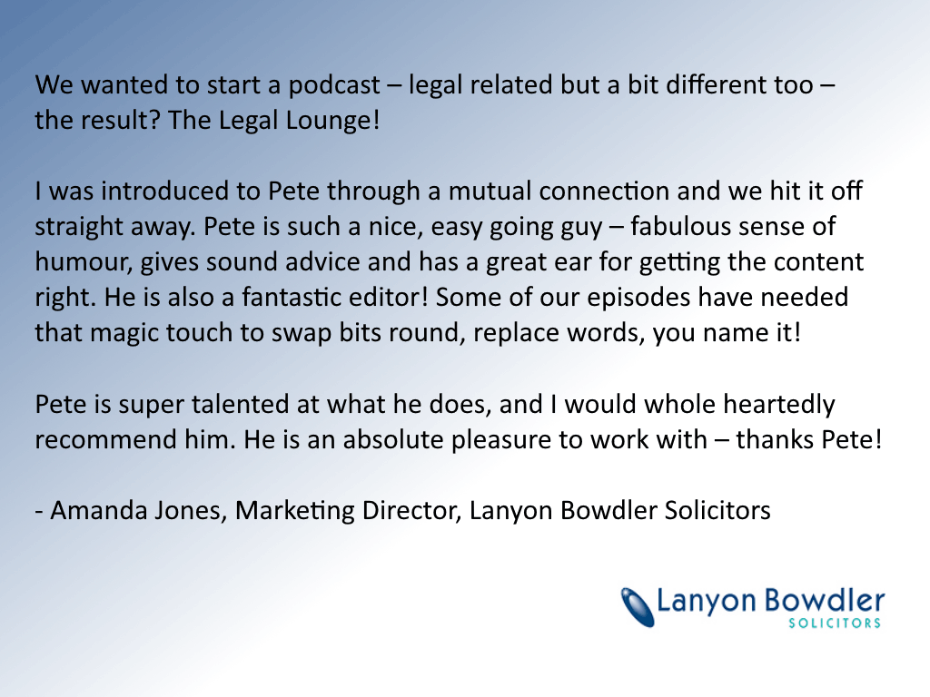 Amanda Jones - Lanyon Bowdler testimonial